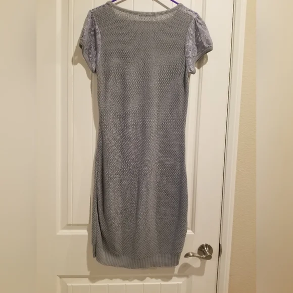 Gray Dress with Lace at Top - Picture 3 of 4